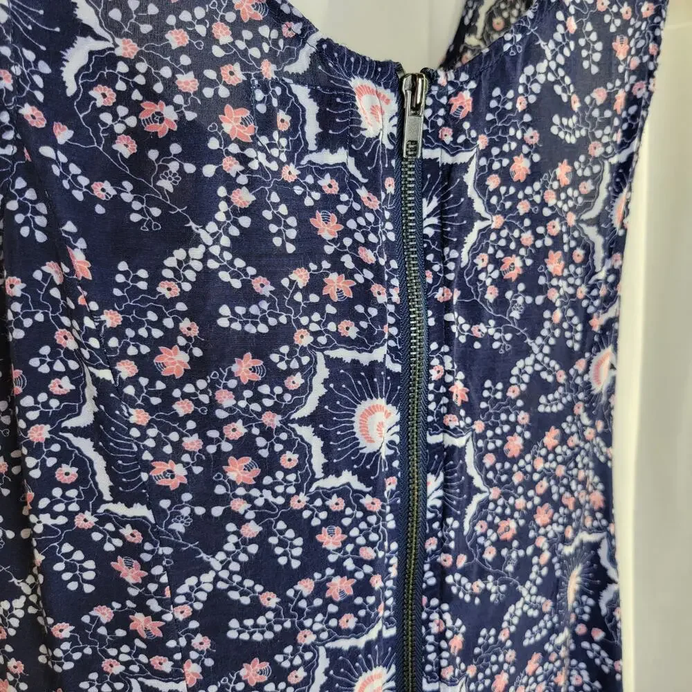 Free People Blue Pink Drop Waist Mini Sundress, S